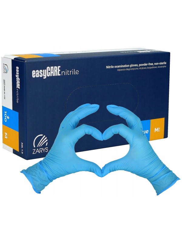 Rękawice Nitrylowe Bezpudrowe easyCARE ZARYS M (100 szt.)
