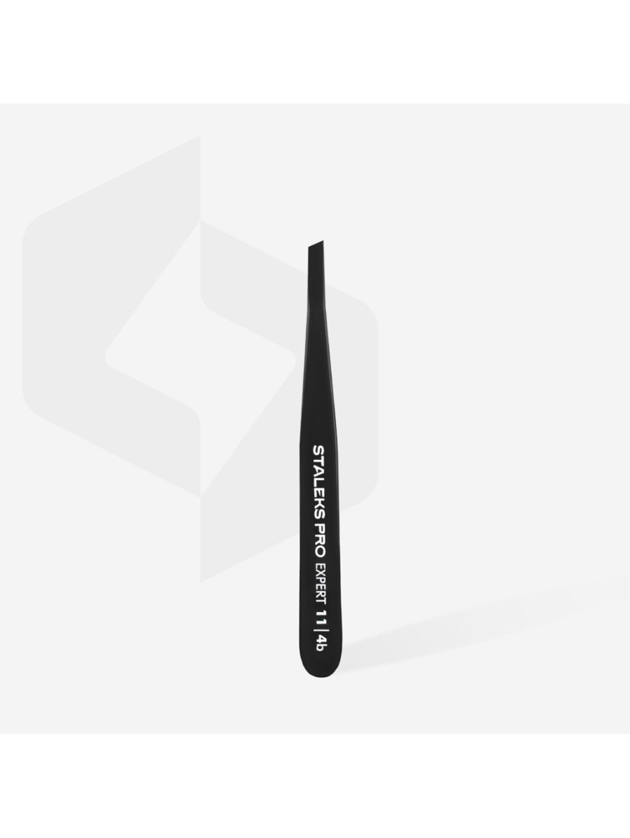 Czarna pęseta do brwi Staleks Pro EXPERT 11 TYP 4b | Janelle